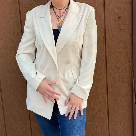 🍄 Cache White Cream Blazer - Picture 1 of 10